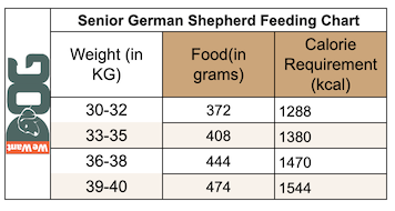 Senior German Shepherd Feeding Chart