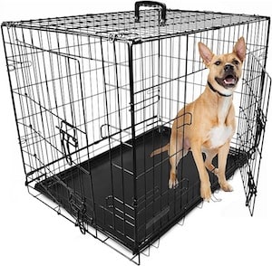 Dog Puppy Cage Folding 2 Door Crate