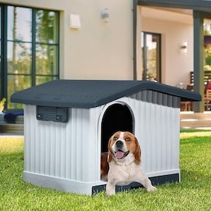 YITAHOME Large Plastic Dog House with Liftable Roof