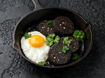 black pudding dish